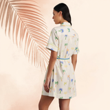 Palm Linen Shift Dress