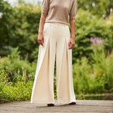 Wide-Leg Cream Trouser