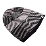 Men Outdoor Ski Moutaineering Stripe Climbing Cap Crochet Knitting Plush Inner Slouch Beanie Hat
