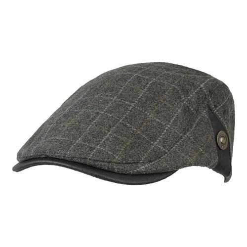 Men Male Wool Blend Newsboy Beret Cap Grid Blank Thick Flat Cowboy Cabbie Hat