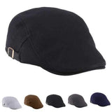 Unisex Cotton Blend Beret Hat Paper Boy Duckbill Golf Flat Buckle Cabbie Cap For Men Women