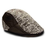 Men Male Knit Beret Newsboy Leather Eaves Gorras Planas Cabbie Ivy Cap