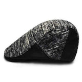 Men Male Knit Beret Newsboy Leather Eaves Gorras Planas Cabbie Ivy Cap