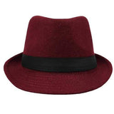 Unisex  Jazz Cap Vintage Woolen Bucket Trilby Brim Fedora Panama Hat