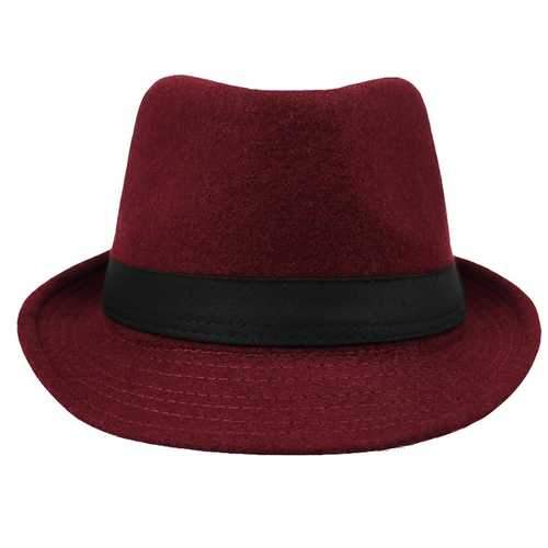 Unisex  Jazz Cap Vintage Woolen Bucket Trilby Brim Fedora Panama Hat