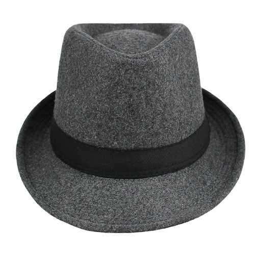 Unisex  Jazz Cap Vintage Woolen Bucket Trilby Brim Fedora Panama Hat