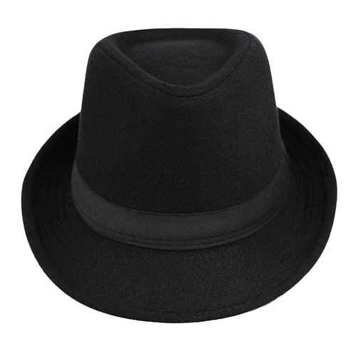 Unisex  Jazz Cap Vintage Woolen Bucket Trilby Brim Fedora Panama Hat