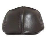 Unisex Men Women Artificial Leather Newsboy Beret Hat Duckbill Cowboy Golf Flat Cabbie Cap