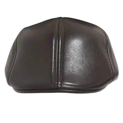 Unisex Men Women Artificial Leather Newsboy Beret Hat Duckbill Cowboy Golf Flat Cabbie Cap