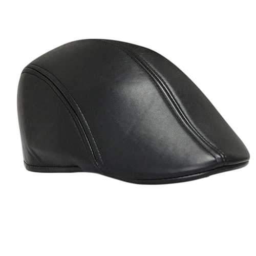 Unisex Men Women Artificial Leather Newsboy Beret Hat Duckbill Cowboy Golf Flat Cabbie Cap