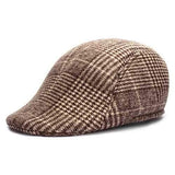 Unisex Men Women Cotton Blend Gird Stripe Newsboy Beret Hat Duckbill Cowboy Golf Flat Cabbie Cap