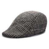 Unisex Men Women Cotton Blend Gird Stripe Newsboy Beret Hat Duckbill Cowboy Golf Flat Cabbie Cap