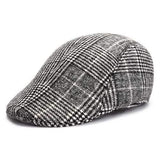Unisex Men Women Cotton Blend Gird Stripe Newsboy Beret Hat Duckbill Cowboy Golf Flat Cabbie Cap