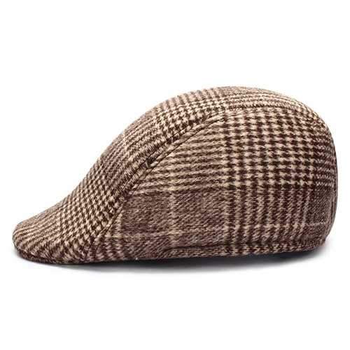 Unisex Men Women Cotton Blend Gird Stripe Newsboy Beret Hat Duckbill Cowboy Golf Flat Cabbie Cap