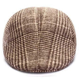 Unisex Men Women Cotton Blend Gird Stripe Newsboy Beret Hat Duckbill Cowboy Golf Flat Cabbie Cap