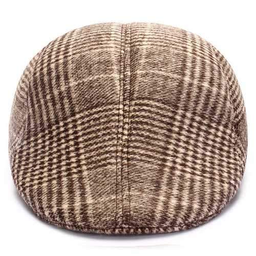 Unisex Men Women Cotton Blend Gird Stripe Newsboy Beret Hat Duckbill Cowboy Golf Flat Cabbie Cap