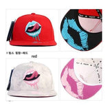 Unisex Men Women Printed Lip Tongue Pattern Hip-hop Baseball Cap Adjustable Snapback Hat