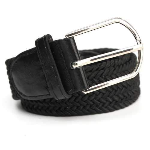 Unisex Men Women Elastic Woven Stretch Canvas Pin Buckle Belt Pants Strip