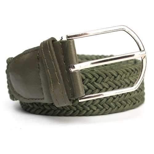 Unisex Men Women Elastic Woven Stretch Canvas Pin Buckle Belt Pants Strip
