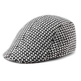 Unisex Men Women Swallow Grid Woolen Beret Cap Newsboy Flat Cowboy  Cabbie Hat