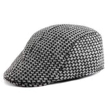 Unisex Men Women Swallow Grid Woolen Beret Cap Newsboy Flat Cowboy  Cabbie Hat