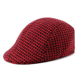 Unisex Men Women Swallow Grid Woolen Beret Cap Newsboy Flat Cowboy  Cabbie Hat