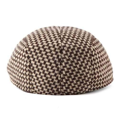Unisex Men Women Swallow Grid Woolen Beret Cap Newsboy Flat Cowboy  Cabbie Hat