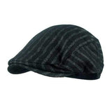 Men Herringbone Tweed Gatsby Newsboy Cap Cotton Ivy Golf Hunting Driving Flat Cabbie Hat