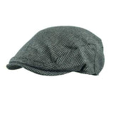 Men Herringbone Tweed Gatsby Newsboy Cap Cotton Ivy Golf Hunting Driving Flat Cabbie Hat