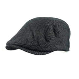 Men Herringbone Tweed Gatsby Newsboy Cap Cotton Ivy Golf Hunting Driving Flat Cabbie Hat