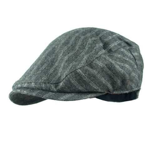 Men Herringbone Tweed Gatsby Newsboy Cap Cotton Ivy Golf Hunting Driving Flat Cabbie Hat