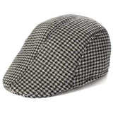 Unisex Men Women Cotton Blend Swallow Grid  Beret Cap Paper Boy Flat Cowboy Cabbie Hat