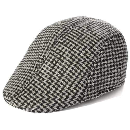 Unisex Men Women Cotton Blend Swallow Grid  Beret Cap Paper Boy Flat Cowboy Cabbie Hat