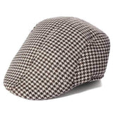 Unisex Men Women Cotton Blend Swallow Grid  Beret Cap Paper Boy Flat Cowboy Cabbie Hat