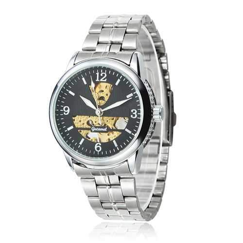 Gucamel GT01 Skeleton Stainless Steel Band Mechanical Men Watch
