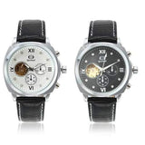 Gucamel GT04 Crystal PU Leather Band Mechanical Men Watch