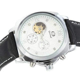 Gucamel GT04 Crystal PU Leather Band Mechanical Men Watch