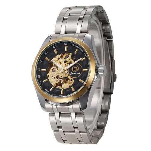 Gucamel GT06 Skeleton Stainless Steel Band Mechanical Men Watch