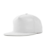 Unisex Women Men Artificial Leather PU Baseball Cap Adjustable Flat Snapback Hip-hop Hat