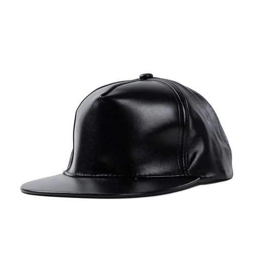 Unisex Women Men Artificial Leather PU Baseball Cap Adjustable Flat Snapback Hip-hop Hat