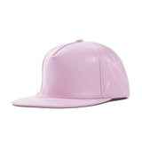 Unisex Women Men Artificial Leather PU Baseball Cap Adjustable Flat Snapback Hip-hop Hat