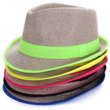 Unisex Men Women Panama Fedora Sun Cap Trilby Straw Gangster Beach Jazz Hat