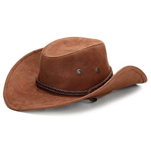 Classic Faux Leather Western Beach Sun Bucket Caps