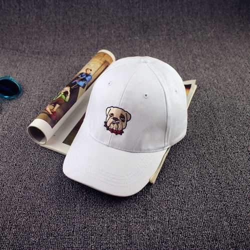 Unisex Women Men Cartoon Bulldog Embroidery Pattern Baseball Cap Adjustable Flat Snapback Hat