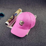Unisex Women Men Cartoon Bulldog Embroidery Pattern Baseball Cap Adjustable Flat Snapback Hat