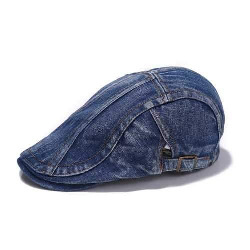 Unisex Men Women Denim Jeans Washed Newsboy Beret Hat