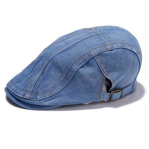 Unisex Men Women Denim Jeans Washed Newsboy Beret Hat