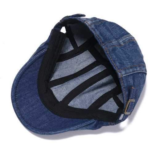 Unisex Men Women Denim Jeans Washed Newsboy Beret Hat