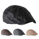 Men Cotton Octagonal Cap Outdoor Casual Plaid Newsboy Beret Painter Cap