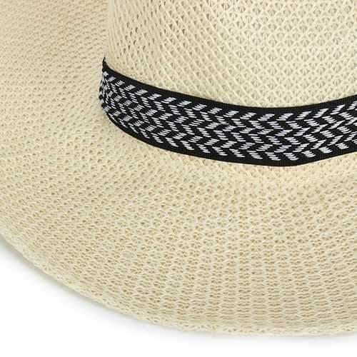 Men Women Polyester Straw Floppy Wide Brim Sun Hat